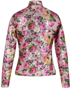 Manoush Tops Et Blouses|Top Roses à sequins rose
