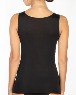 Mare Tops Et Blouses|Top sans manches en Laine mélangée bretelles larges dentelle noir