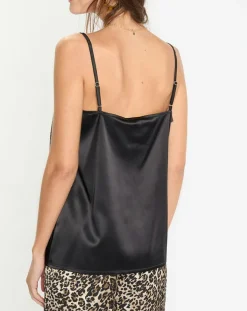 Lauren Vidal Tops Et Blouses|Top satiné Essential noir