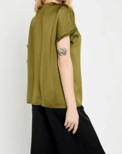 Lauren Vidal Tops Et Blouses|Top satiné Must vert