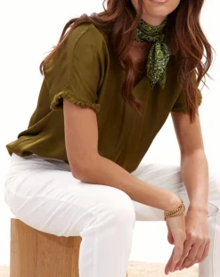 Lauren Vidal Tops Et Blouses|Top satiné Must vert