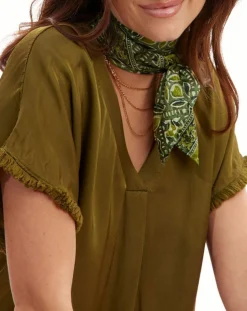Lauren Vidal Tops Et Blouses|Top satiné Must vert