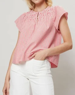 J.Crew Tops Et Blouses|Top Smocks à rayures rouge/blanc