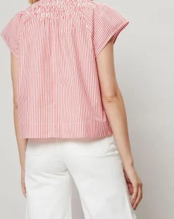 J.Crew Tops Et Blouses|Top Smocks à rayures rouge/blanc