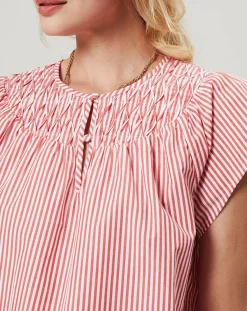 J.Crew Tops Et Blouses|Top Smocks à rayures rouge/blanc