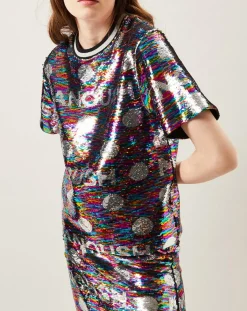 Manoush Tops Et Blouses|Top Sparkle en sequins multicolore