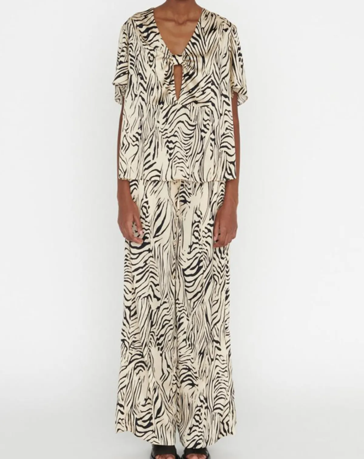 Zapa Tops Et Blouses|Top Tangui imprimée animal noir/beige