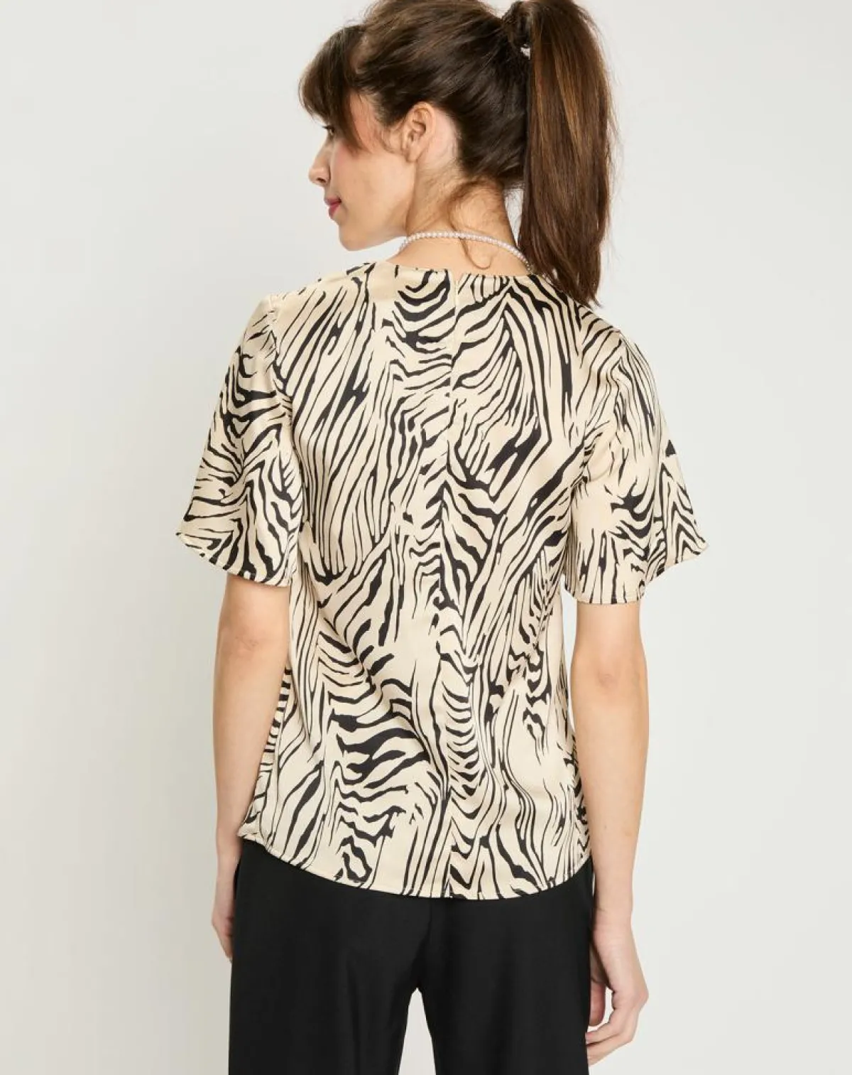 Zapa Tops Et Blouses|Top Tangui imprimée animal noir/beige