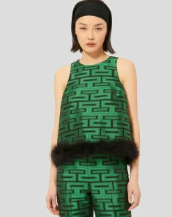 Tara Jarmon Tops Et Blouses|Top Twiggy imprimé vert