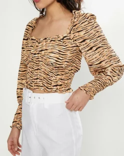 Faithfull the Brand Tops Et Blouses|Top Willow imprimé animal beige/marron