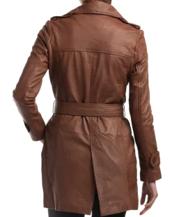 Chyston Vestes, Blousons|Trench en Cuir Esmeralda cognac