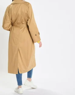 Marc O'Polo Manteaux|Trench long en Toile de coton mélangé beige