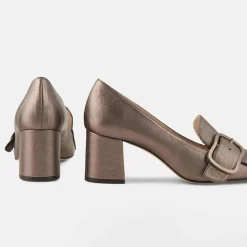 Minelli Escarpins|Trotters en Cuir verni Lili étain - Talon 6 cm