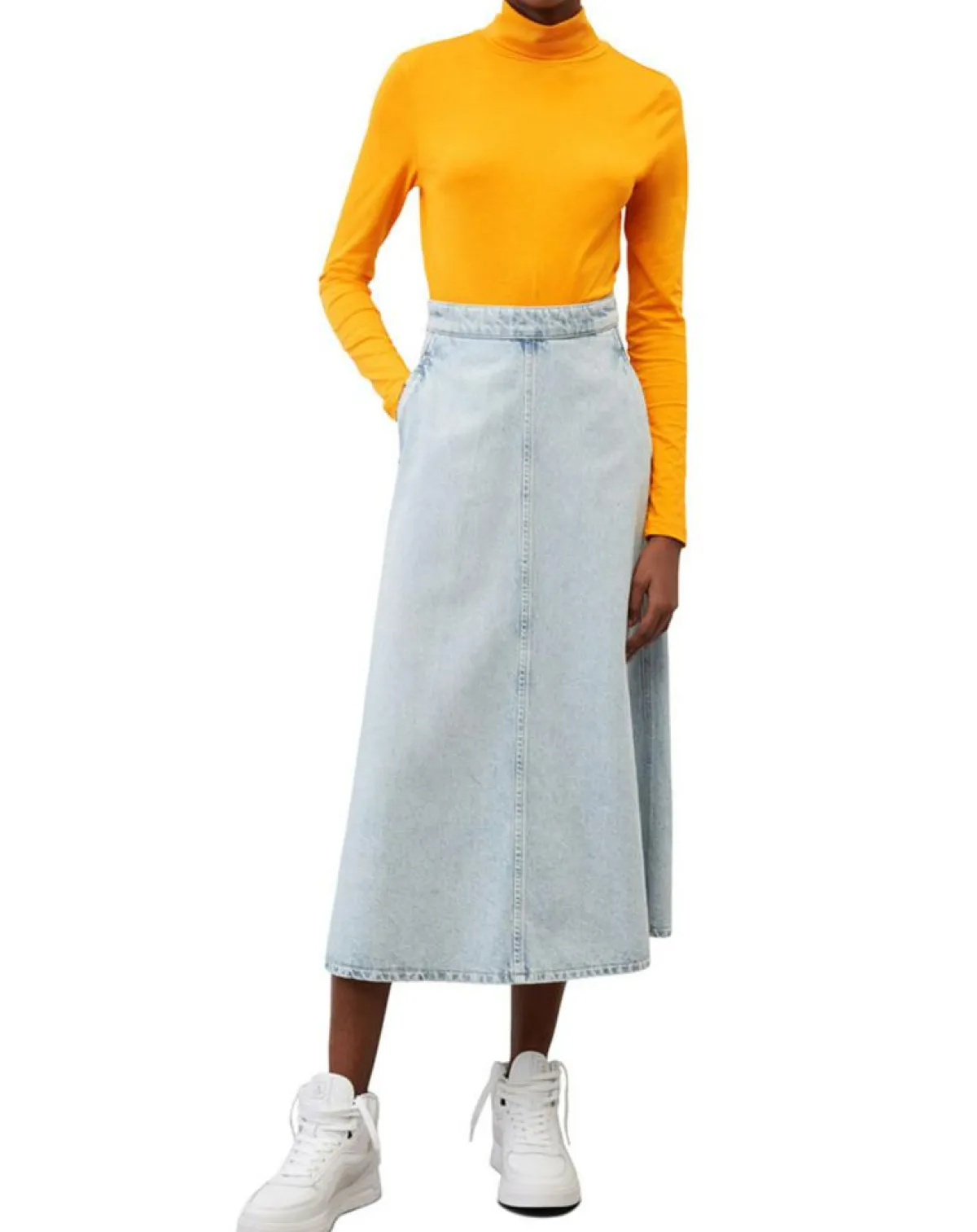 Marc O'Polo T-Shirts|T-Shirt 100% Coton Bio col roulé orange