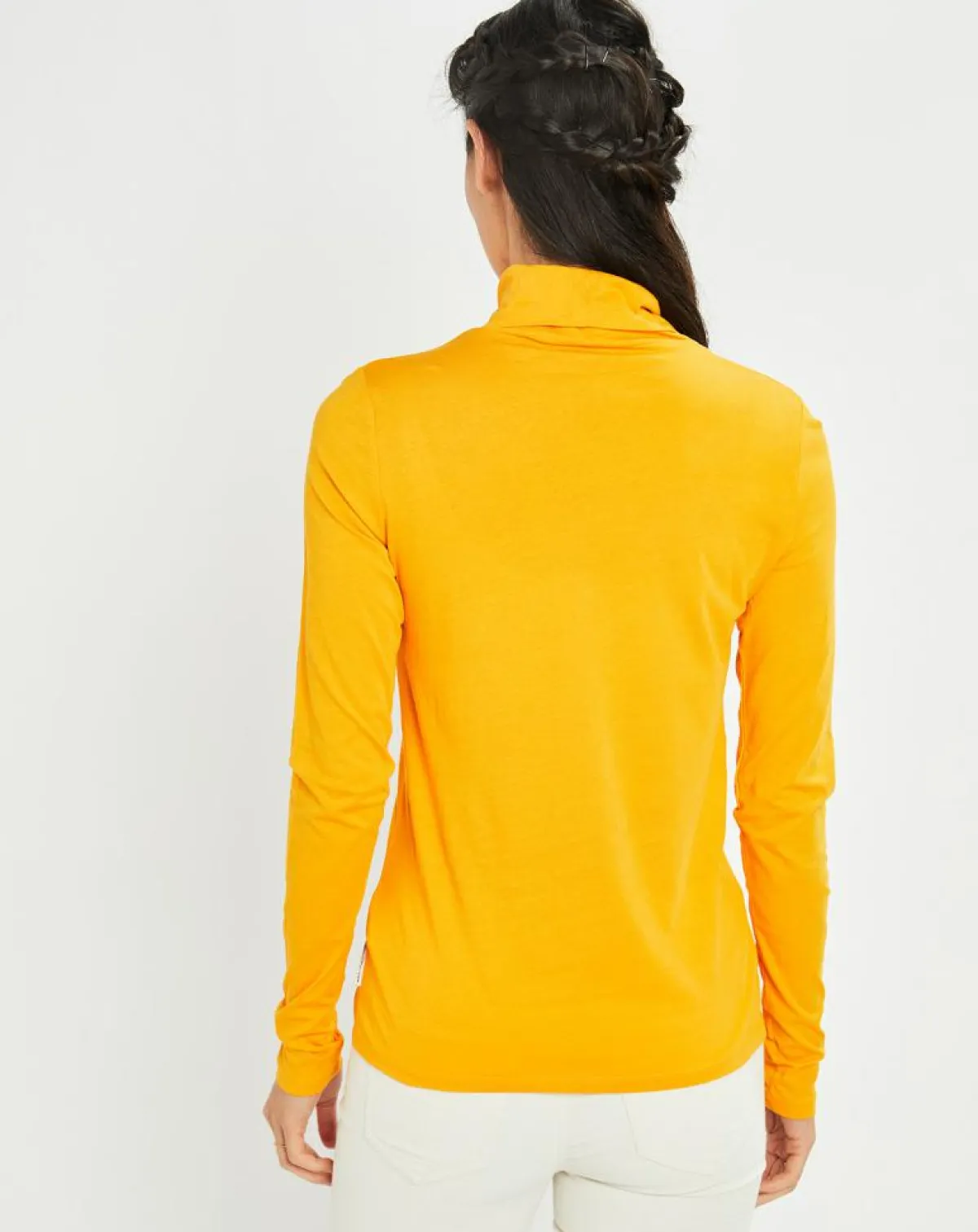 Marc O'Polo T-Shirts|T-Shirt 100% Coton Bio col roulé jaune foncé