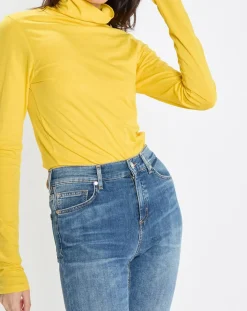 Marc O'Polo T-Shirts|T-Shirt 100% Coton Bio col roulé jaune