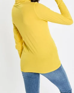 Marc O'Polo T-Shirts|T-Shirt 100% Coton Bio col roulé jaune