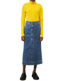 Marc O'Polo T-Shirts|T-Shirt 100% Coton Bio col roulé jaune