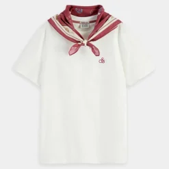 Scotch & Soda T-Shirts|T-Shirt 100% Coton Bio Foulard blanc