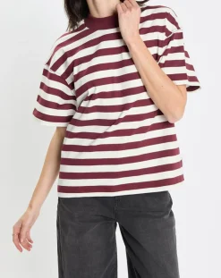 Marc O'Polo T-Shirts|T-Shirt 100% Coton Bio rayé rouge/blanc