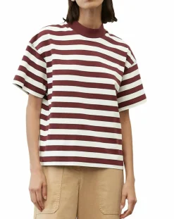 Marc O'Polo T-Shirts|T-Shirt 100% Coton Bio rayé rouge/blanc