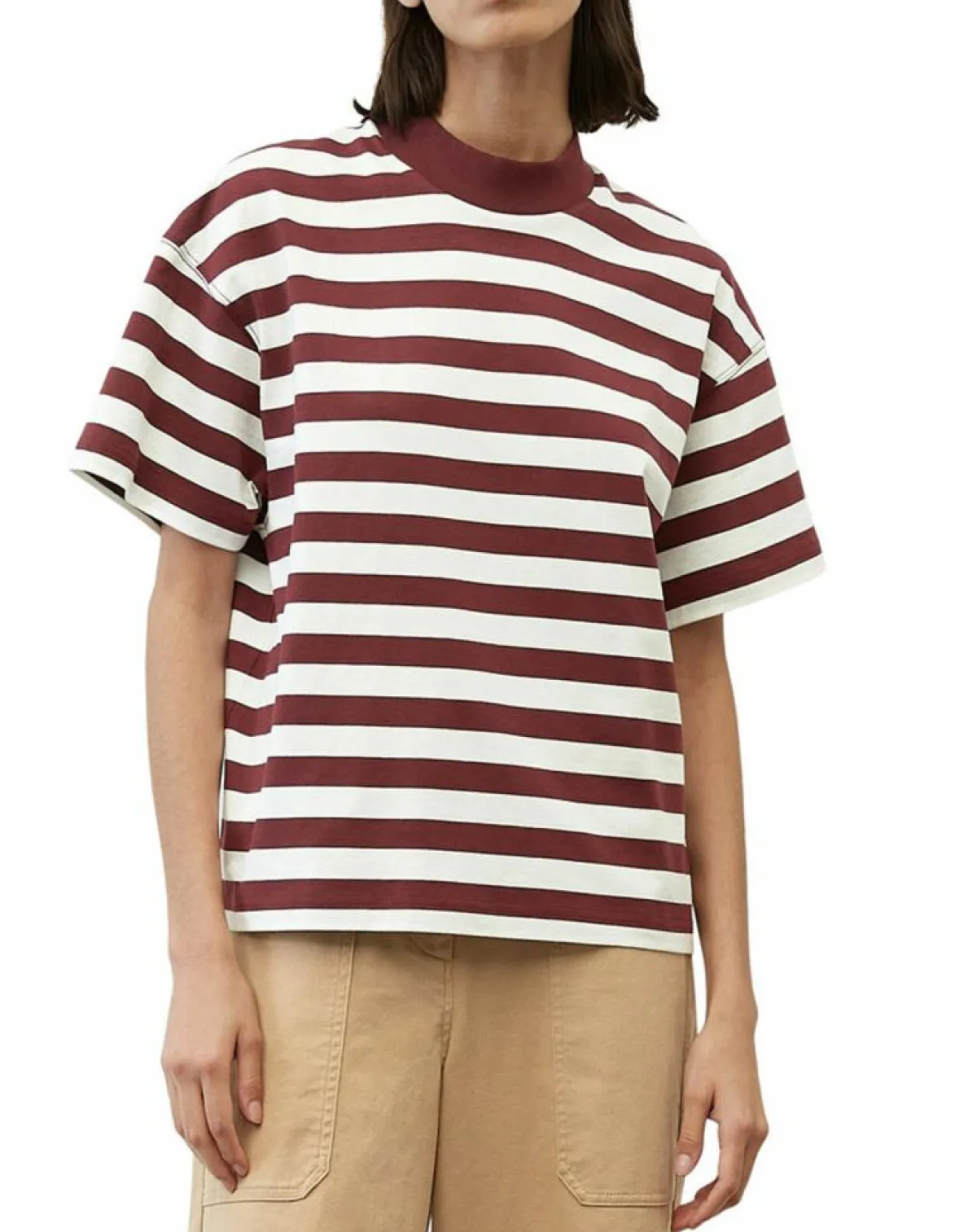 Marc O'Polo T-Shirts|T-Shirt 100% Coton Bio rayé rouge/blanc