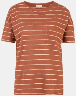 Yerse T-Shirts|T-Shirt 100% Lin Cinthia marron