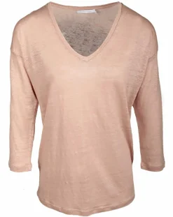 Lauren Vidal T-Shirts|T-Shirt 100% Lin Essential pêche