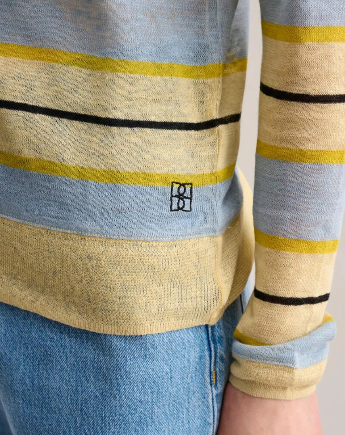 Bellerose T-Shirts|T-Shirt 100% Lin Senia rayé jaune