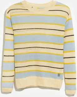 Bellerose T-Shirts|T-Shirt 100% Lin Senia rayé jaune
