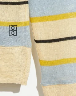 Bellerose T-Shirts|T-Shirt 100% Lin Senia rayé jaune