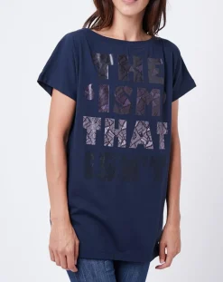 John Galliano T-Shirts|T-Shirt à motif bleu nuit