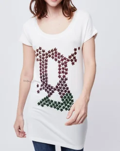 John Galliano T-Shirts|T-Shirt à sequins blanc/rouge/vert