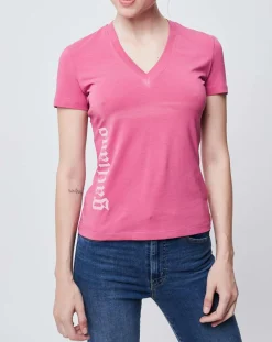 John Galliano T-Shirts|T-Shirt col V mauve