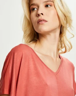 Femilet T-Shirts|T-Shirt col V pêche