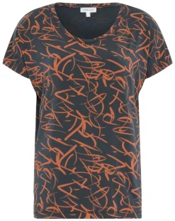 Femilet Lingerie, Nuit|T-Shirt de pyjama Volcano imprimé noir/orange
