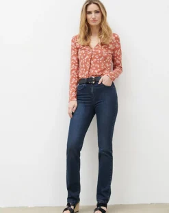 Caroll T-Shirts|T-Shirt Doris à fleurs pêche