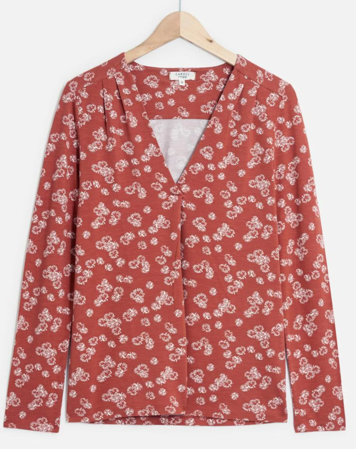 Caroll T-Shirts|T-Shirt Doris à fleurs pêche