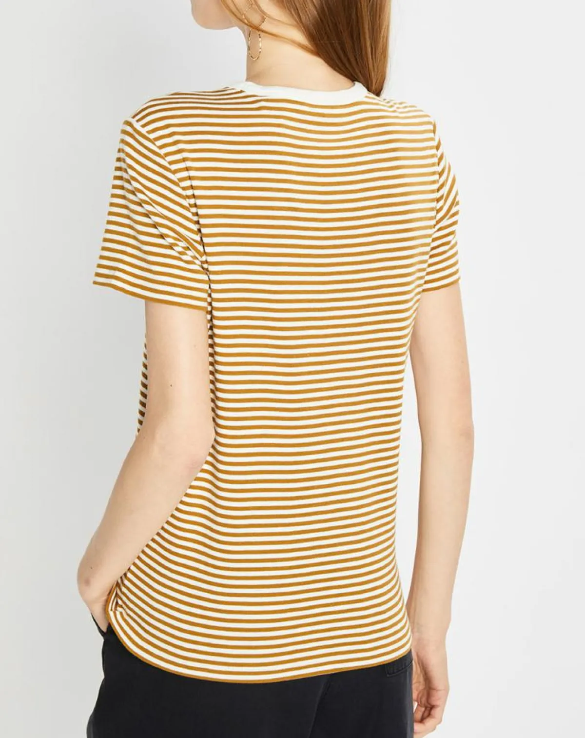 Marc O'Polo T-Shirts|T-Shirt en Coton à rayures marron/blanc