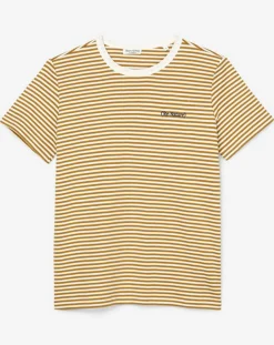 Marc O'Polo T-Shirts|T-Shirt en Coton à rayures marron/blanc