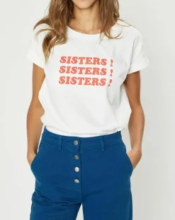 Galeries Lafayette T-Shirts|T-Shirt en Coton Bio Sisters blanc