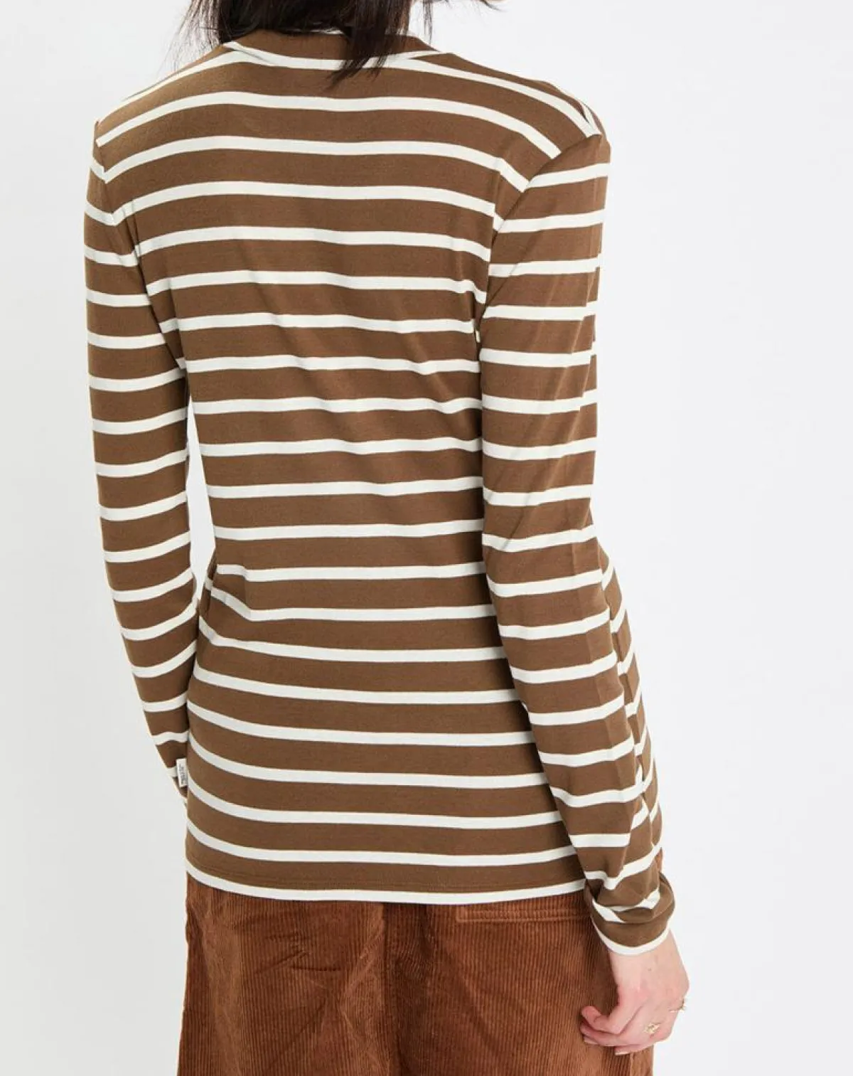 Marc O'Polo T-Shirts|T-Shirt en Coton mélangé Turtle rayé écru/marron