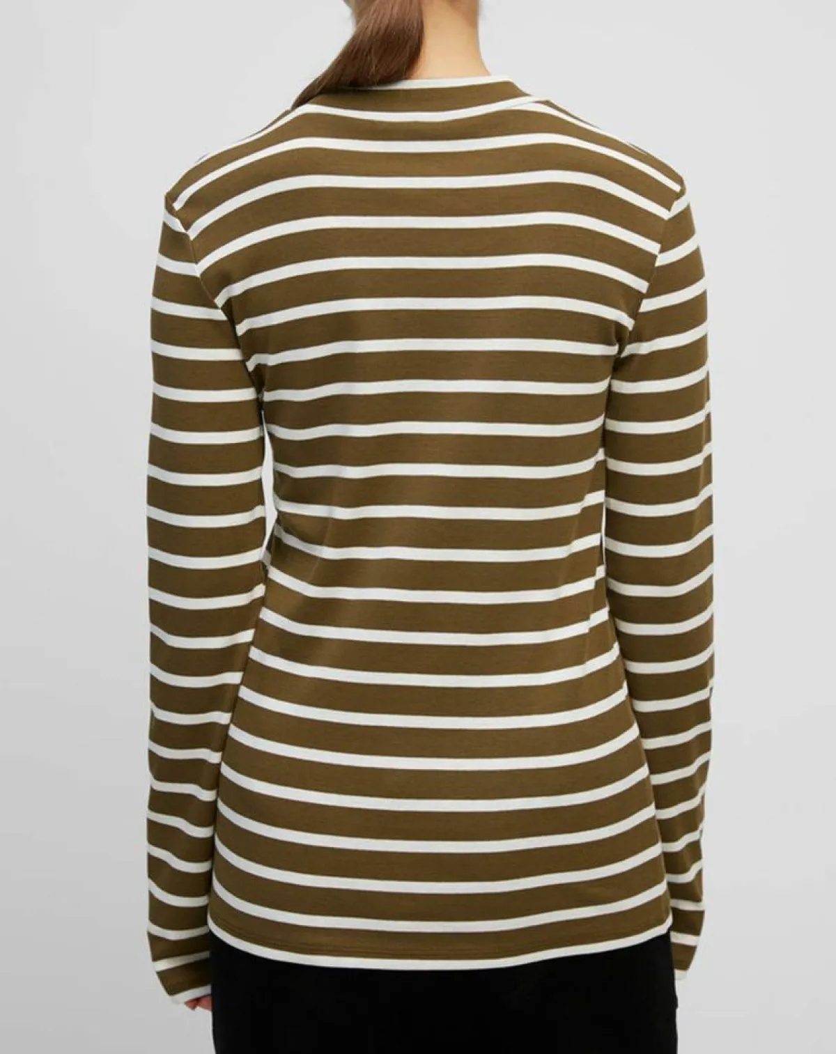 Marc O'Polo T-Shirts|T-Shirt en Coton mélangé Turtle rayé écru/marron