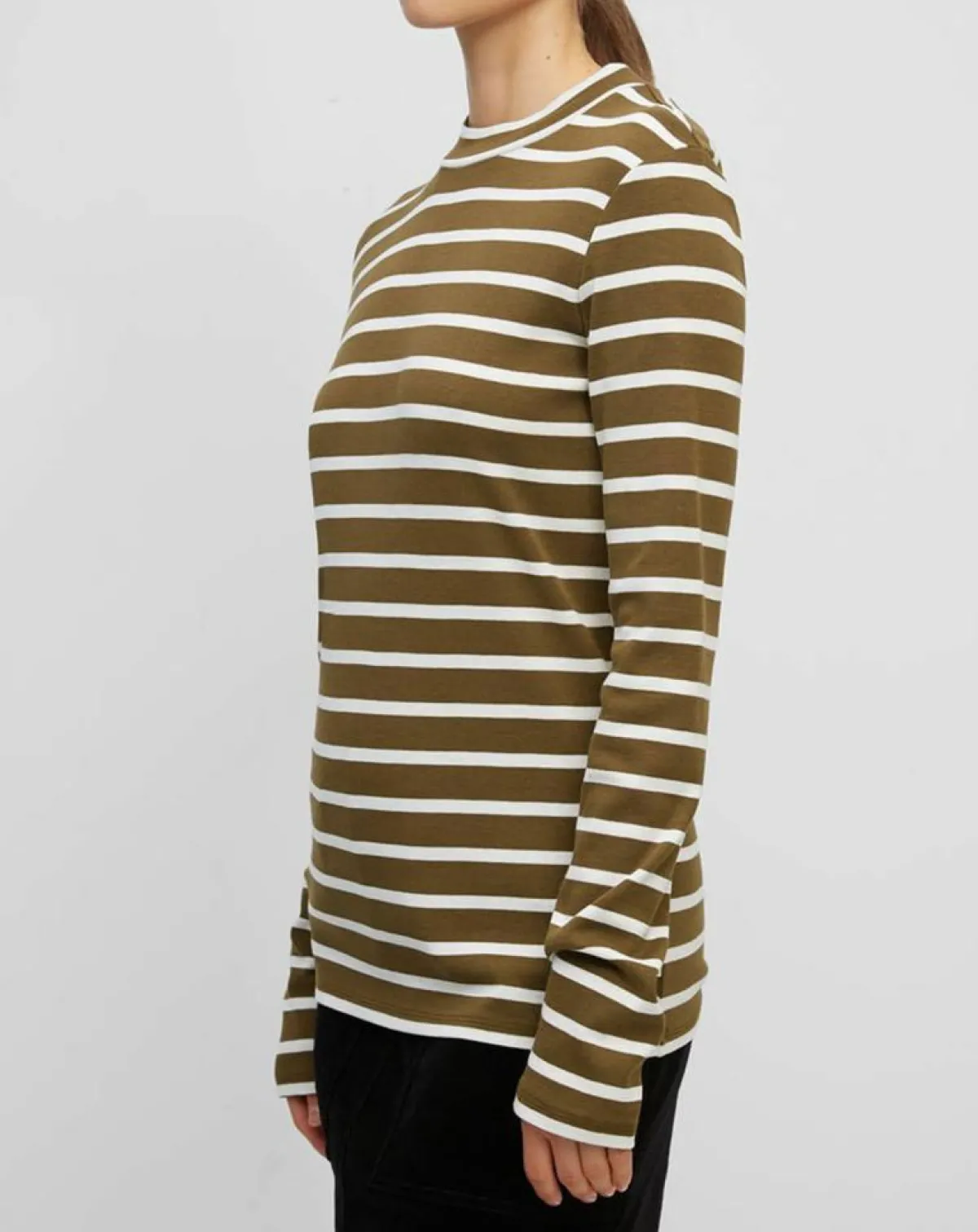 Marc O'Polo T-Shirts|T-Shirt en Coton mélangé Turtle rayé écru/marron