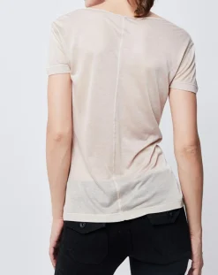 John Galliano T-Shirts|T-Shirt fin avec imprimé beige/violet/rose