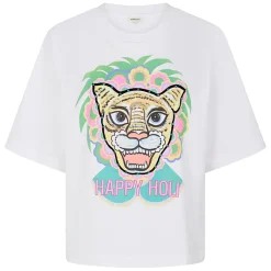 Manoush T-Shirts|T-Shirt Happy Holi blanc