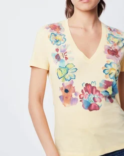 John Galliano T-Shirts|T-Shirt imprimé avec perles jaune/multicolore