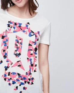 John Galliano T-Shirts|T-Shirt imprimé blanc cassé/multicolore