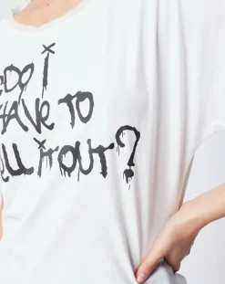 John Galliano T-Shirts|T-Shirt imprimé blanc cassé/noir