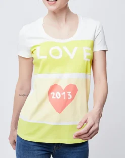 John Galliano T-Shirts|T-Shirt imprimé blanc/jaune